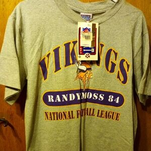 Vintage Randy Moss Vikings NFL Gray T-Shirt